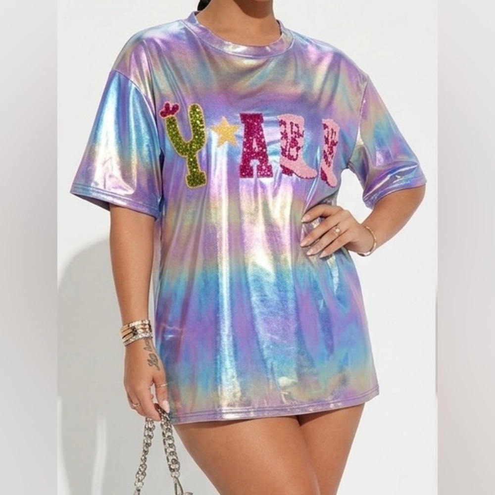 Holographic Rainbow Short Sleeve Tee